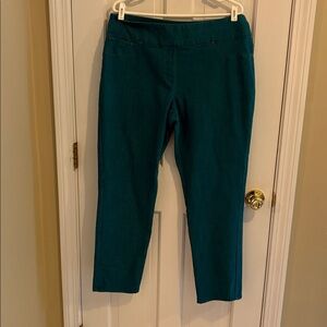 Ruby Rd. Greenish Teal pull on Trousers size 14 in excellent condition